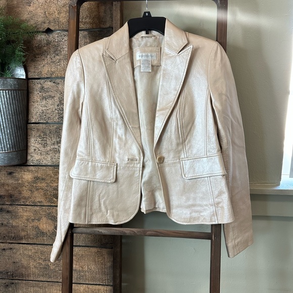 Worthington Women's Leather Jacket / Blazer - Size XS - Pearl White - Soft - - Picture 1 of 9